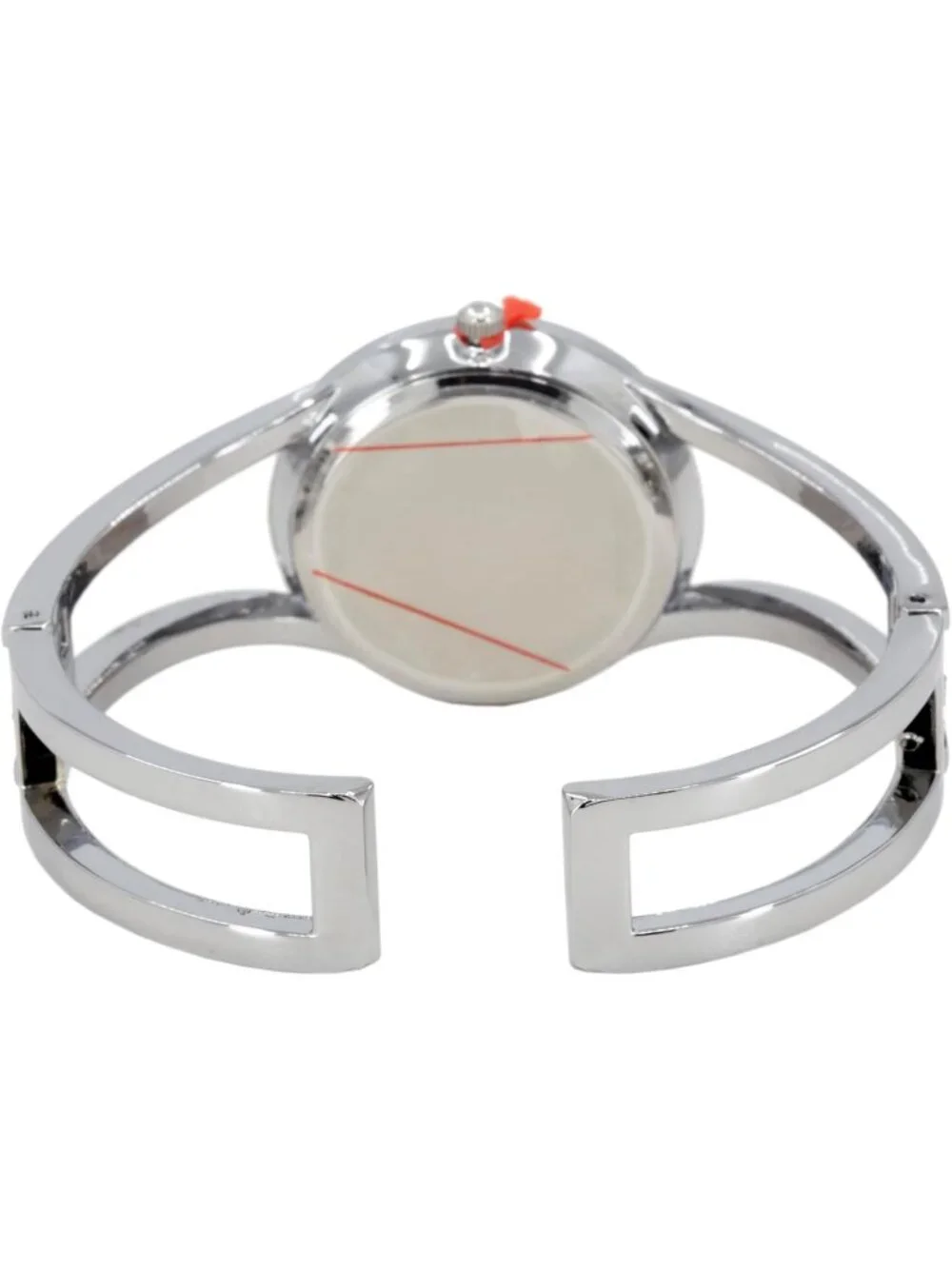 Women's Black/Silver Elegant Analog Quartz Casual Metal Cuff Bangle Design Watch